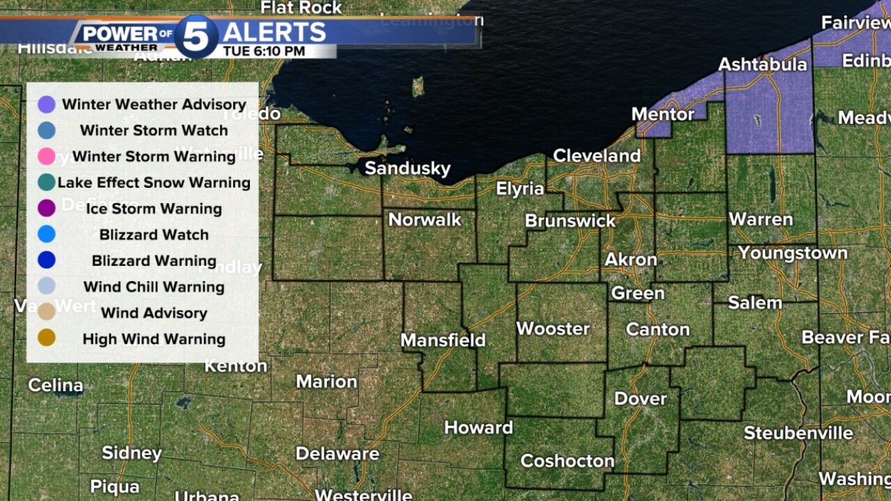 Heavy Bands Of Snow Falling In Lake Ashtabula Counties
