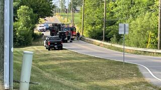 Hamilton Township Car in Embankment