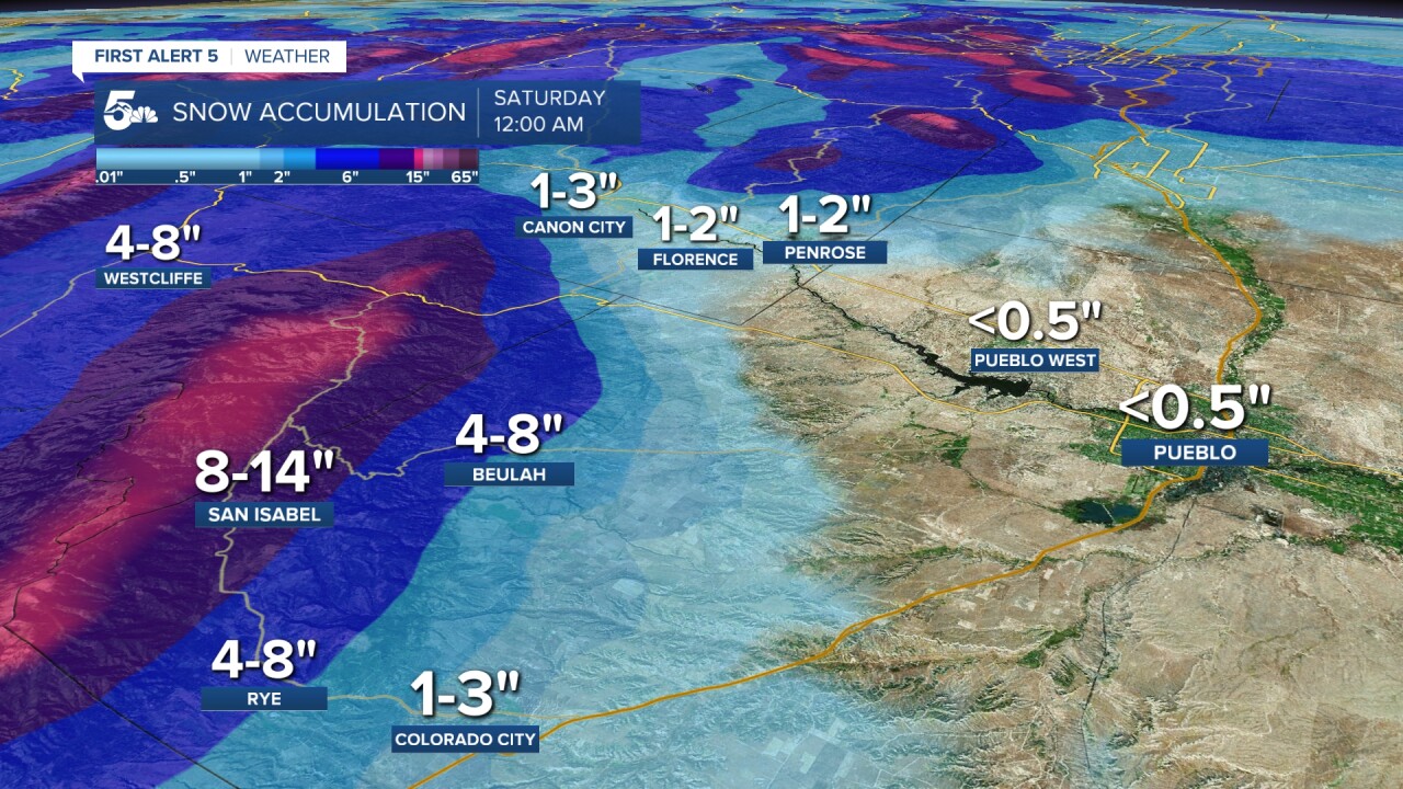 Arkansas River Valley snow forecast