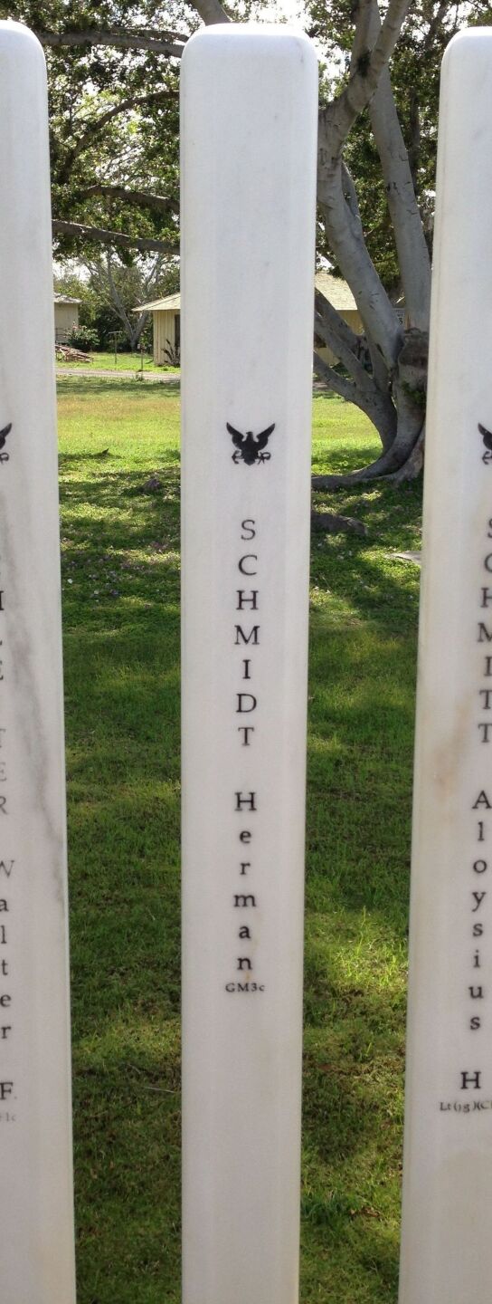 Herman Schmidt's post at the National Memorial Cemetery of the Pacific