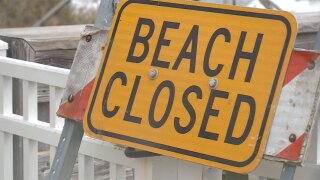 Erosion closed two beach access points on Palm Beach on April 9, 2026.