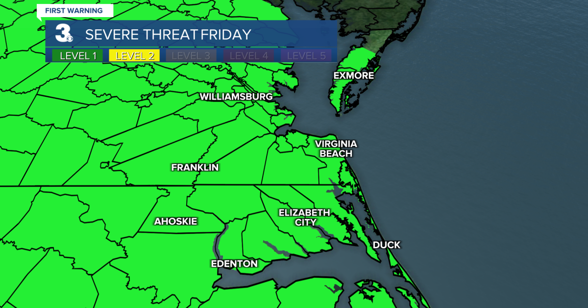 Strong to severe storms possible Friday afternoon.