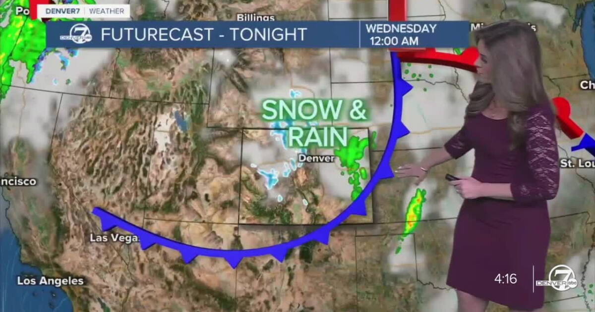 Evening showers in Denver metro; sunny, cool Wednesday