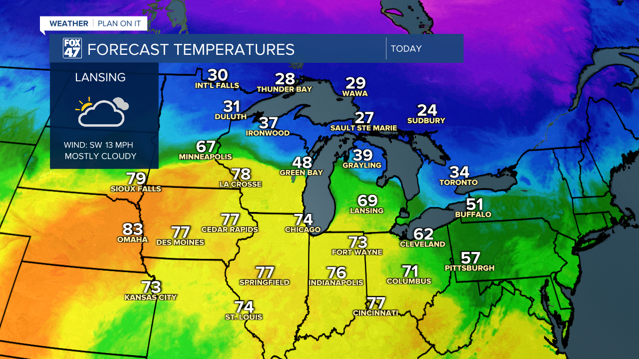 Temperatures Warm into the 60's Today