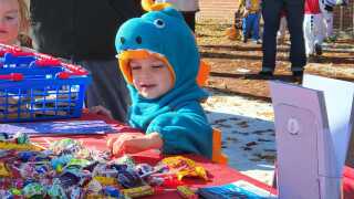 Downtown trick-or-treating in Helena