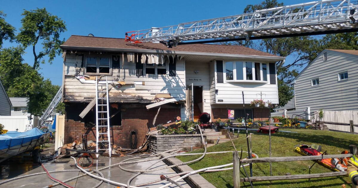 Fire crews on scene of a house fire in Anne Arundel County