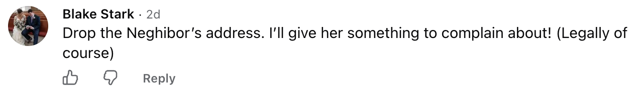 Comments about the complaint and Karen