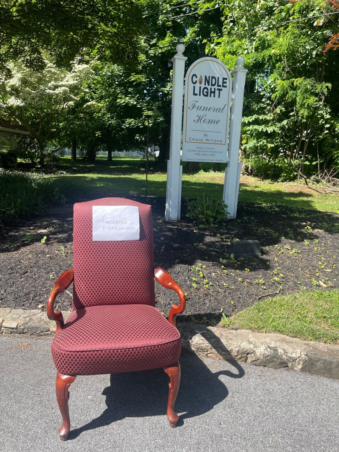 Candle Light Funeral Home sets out July 4 chair
