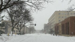 Downtown Green Bay March 2026 blizzard
