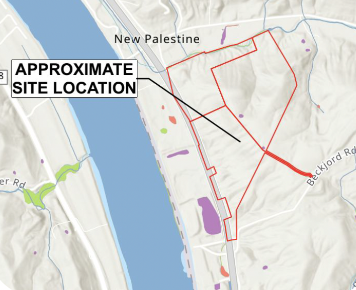 The proposed site for a Crane Data Centers facility is in Pierce Township, across the street from the former Beckjord coal plant site.