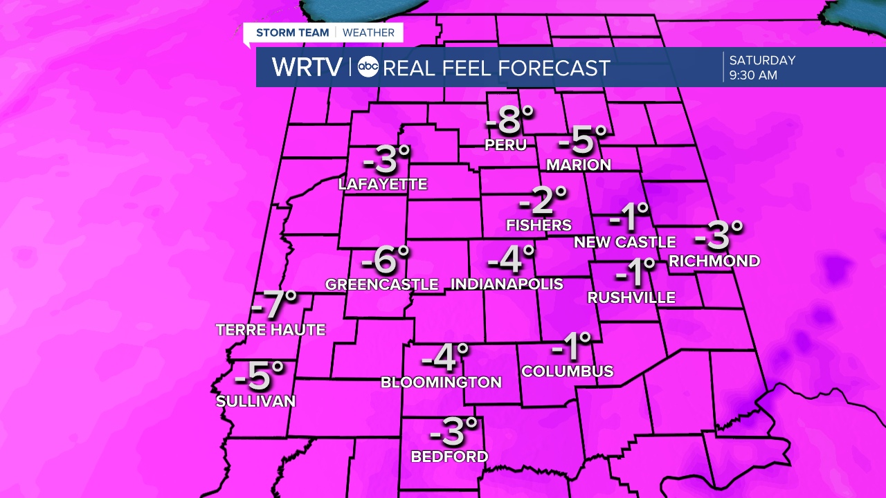 Wind chill forecast Saturday morning