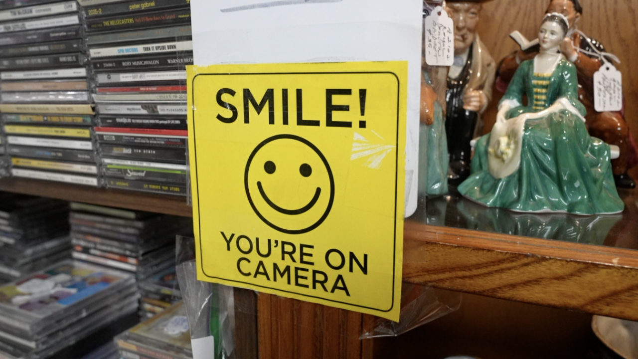 Smile you're on camera sticker