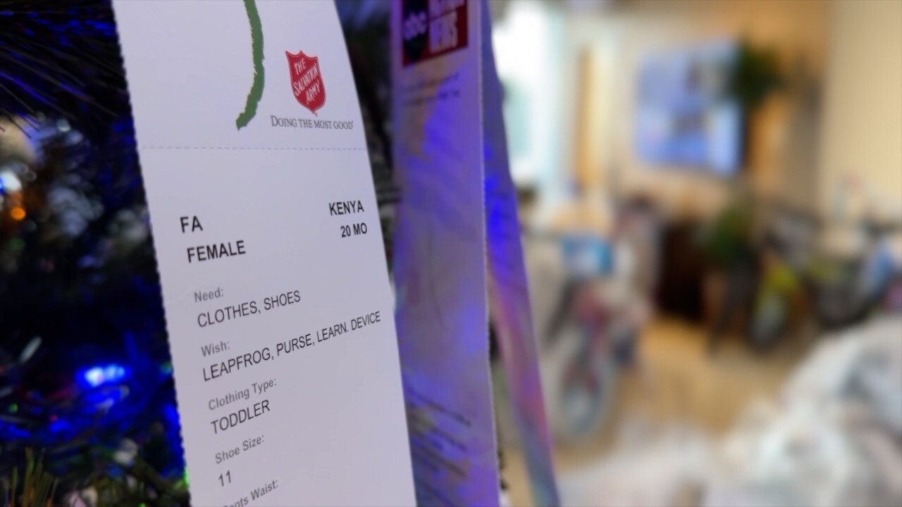 Salvation Army Angel Tree tag