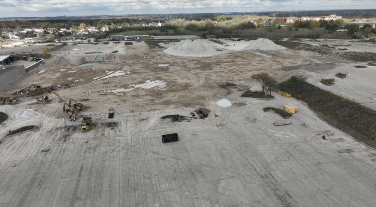 Drone view of Northridge Mall demo site