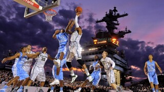 FILE 2011 Carrier Classic North Carolina Michigan State Basketball