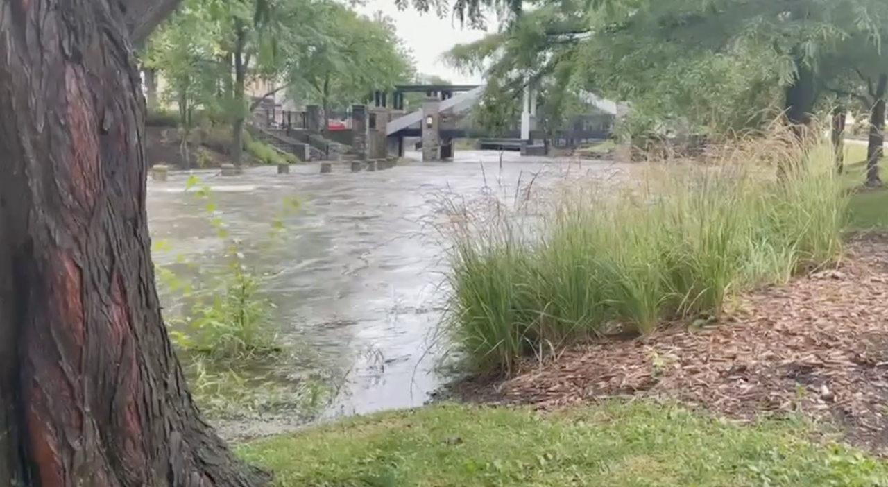 Fox River flooding in downtown Waukesha
