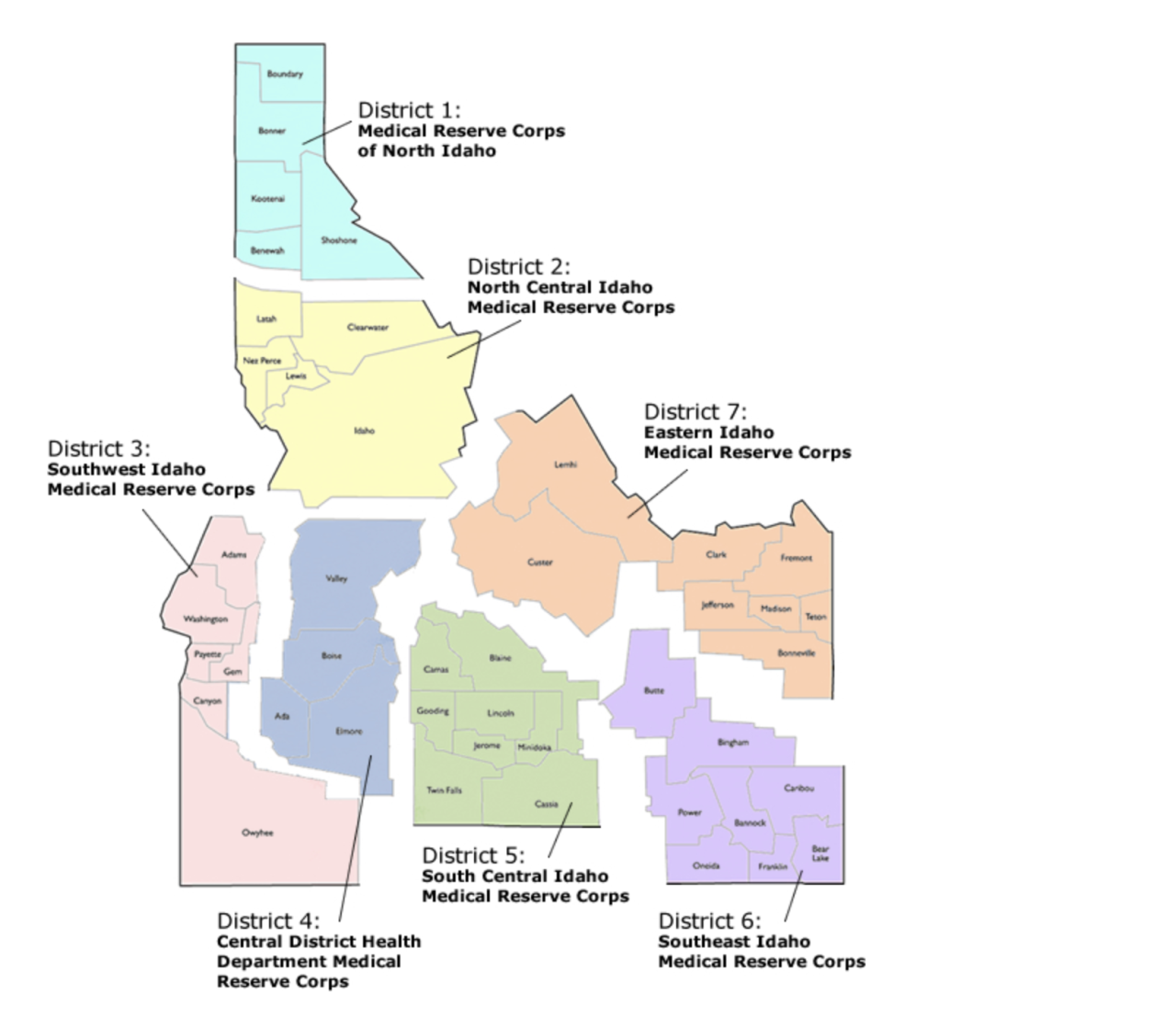 Medical Reserve Corp districts