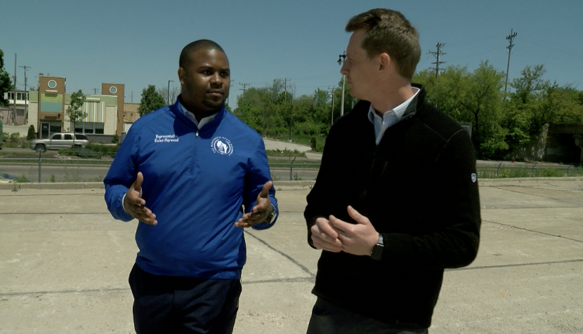 Rep. Kalan Haywood and reporter Ben Jordan .png