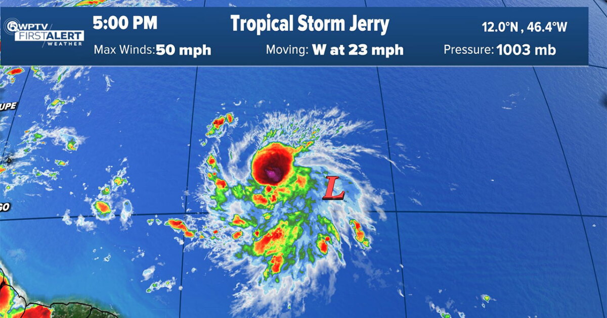 Tropical Storm Jerry forms in the Atlantic