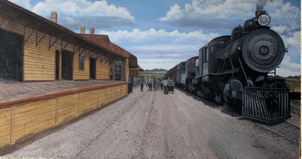 Benson train depot mural