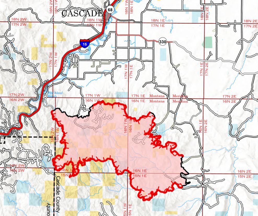 harris mountain fire perimeter august 1