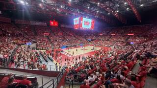 John Cook Arena August 2025 before the Nebraska Volleyball Alumni Match