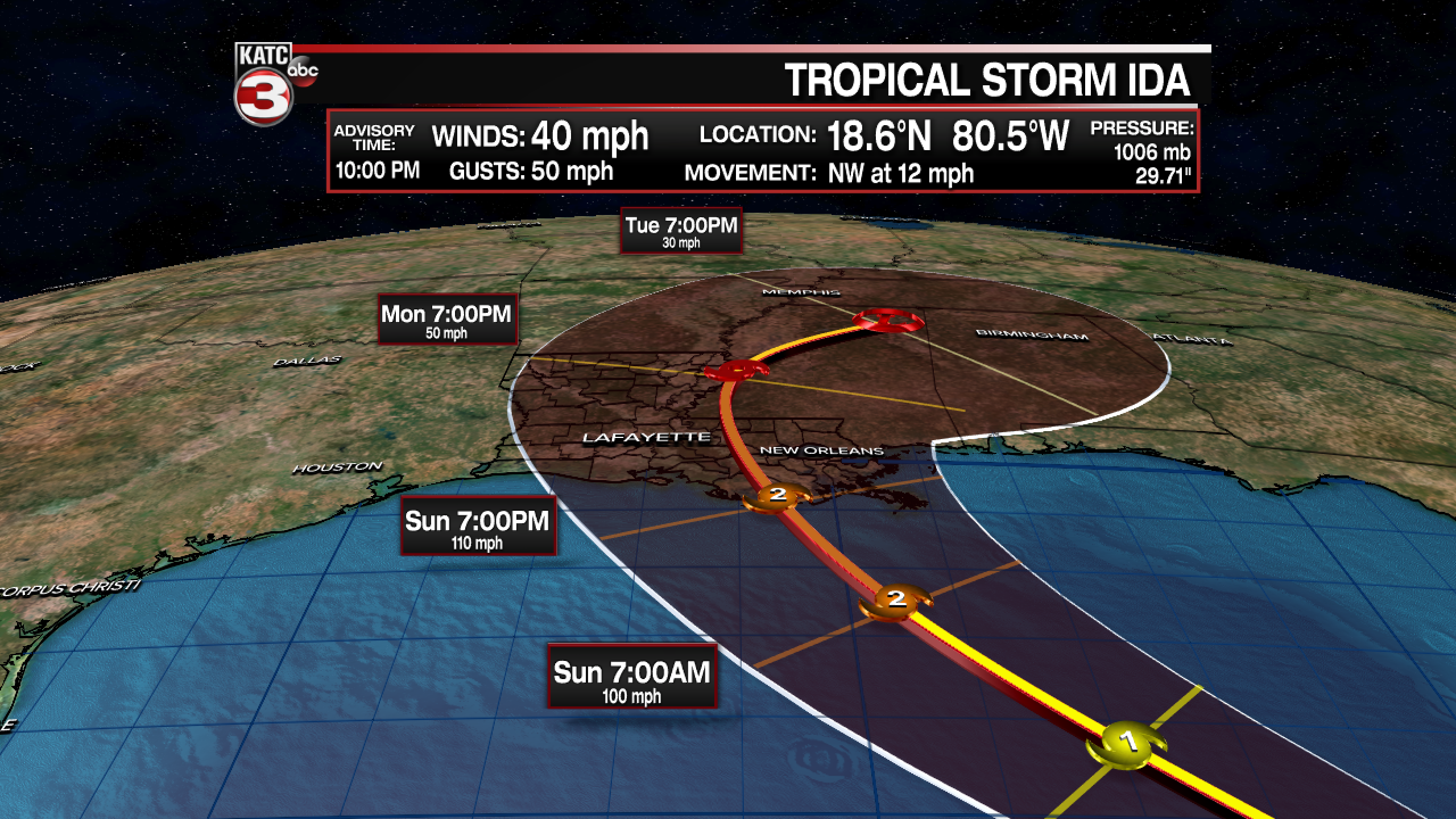 Hurricane Watch issued for Louisiana Coast