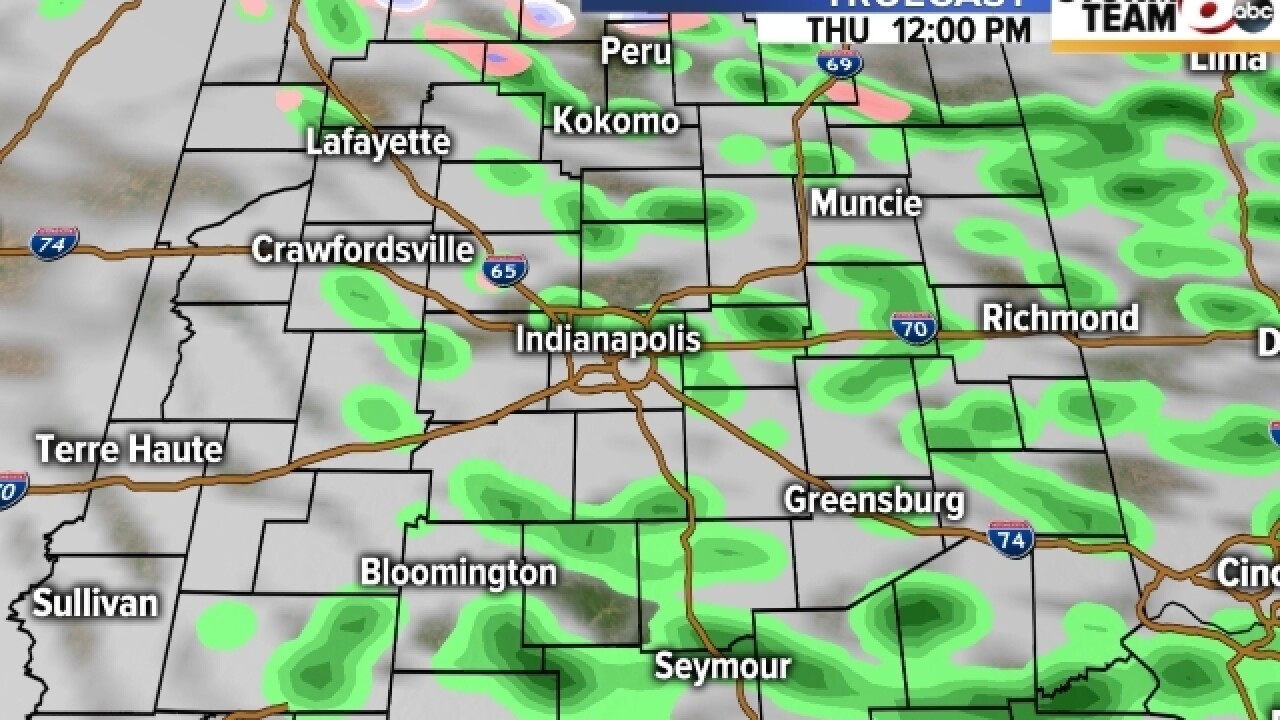 TIMELINE: Scattered showers all day Thursday