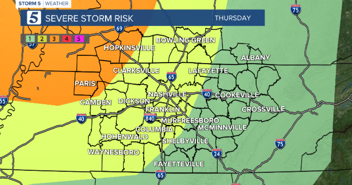 Storm 5 Alert issued for Thursday overnight into early Friday