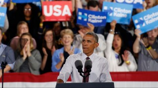 President Barack Obama at a rally