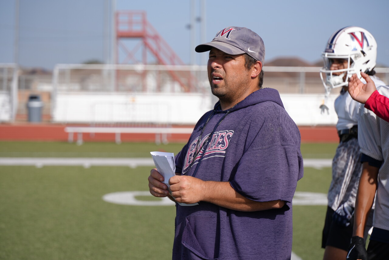 Veterans Memorial football head coach Ben Bitner