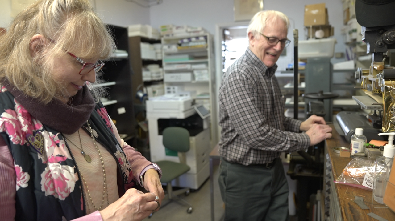 Wendy Shaft and Donald Bixler putting stuff away. 