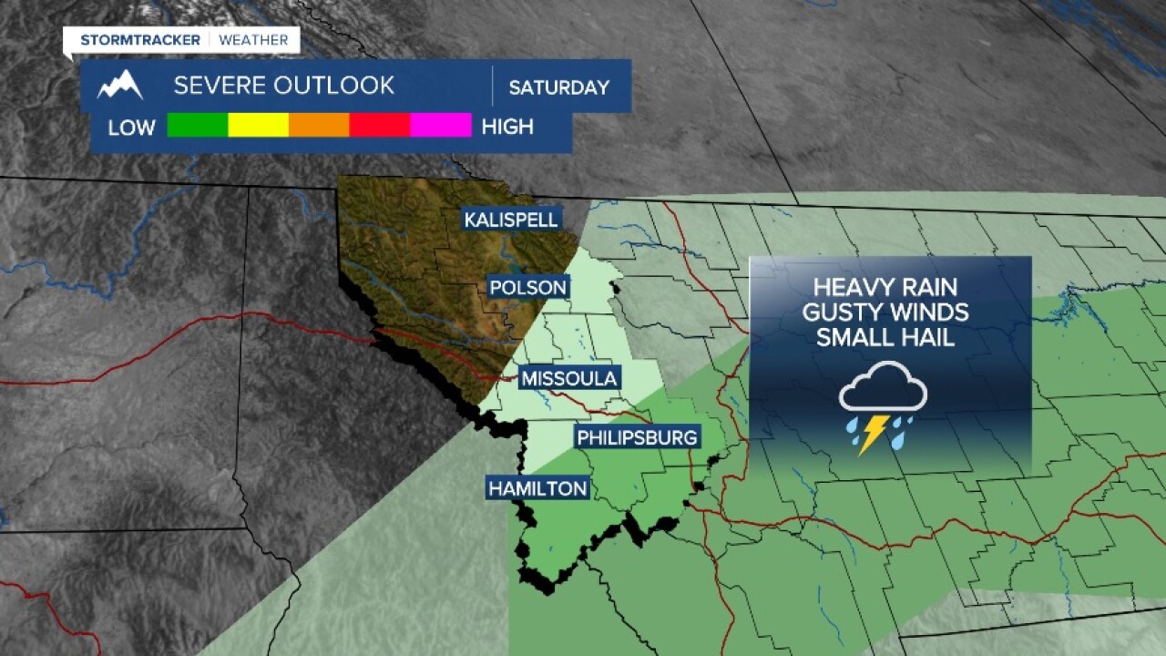 Scattered thunderstorms Saturday 