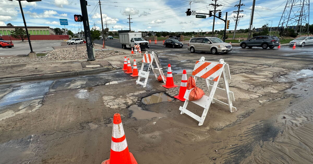 Water main break closes section of South Academy, crews to resume work ...