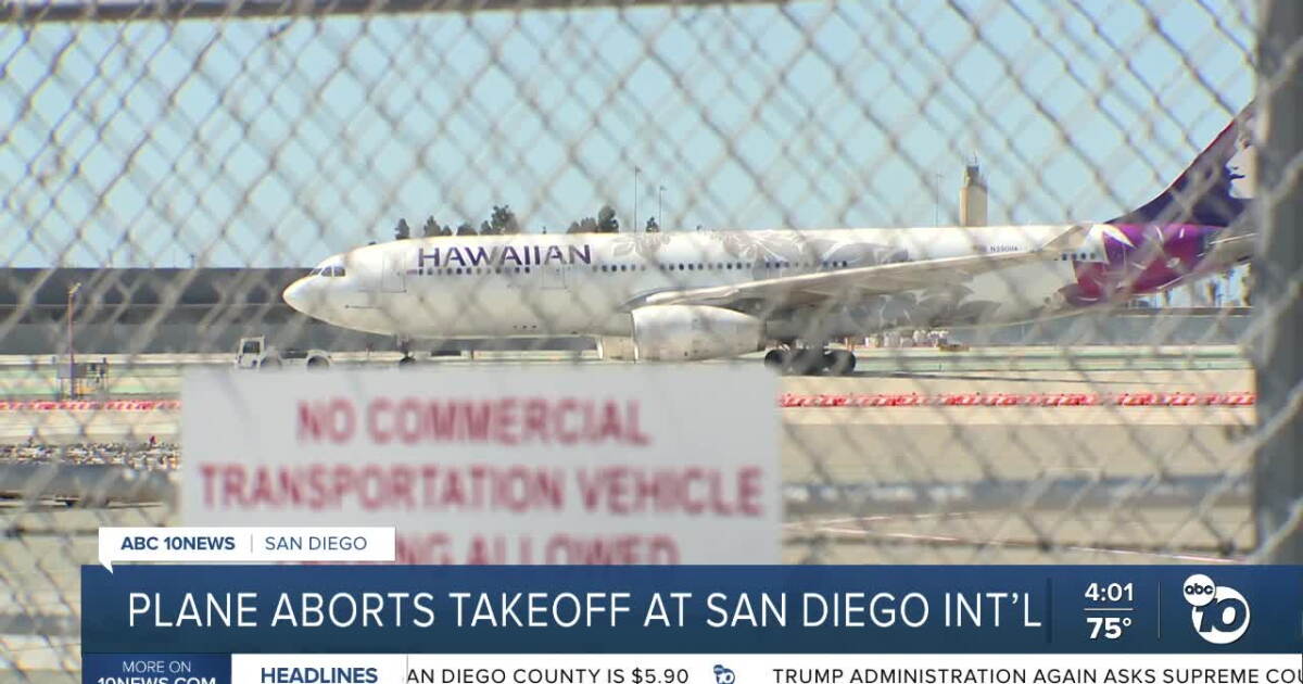 Pilot aborts takeoff & plane deboards at San Diego International Airport as Labor Day travel begins