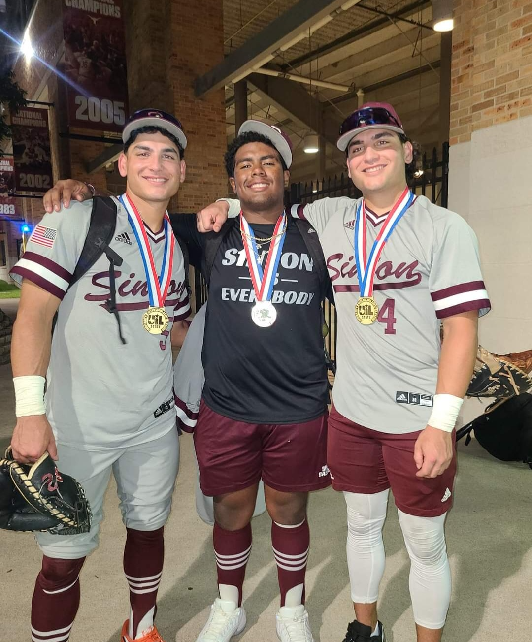 Sinton grads Rylan Galvan, Jaquae Stewart and Rene Galvan