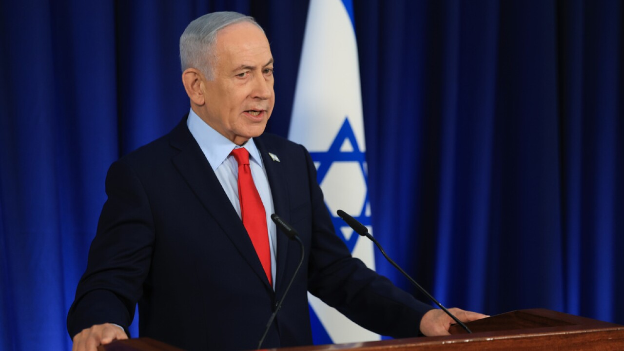 Israeli Prime Minister Benjamin Netanyahu holds a press conference, amid the U.S.-Israel conflict with Iran, in Jerusalem