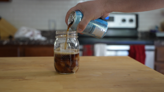 Pouring soda