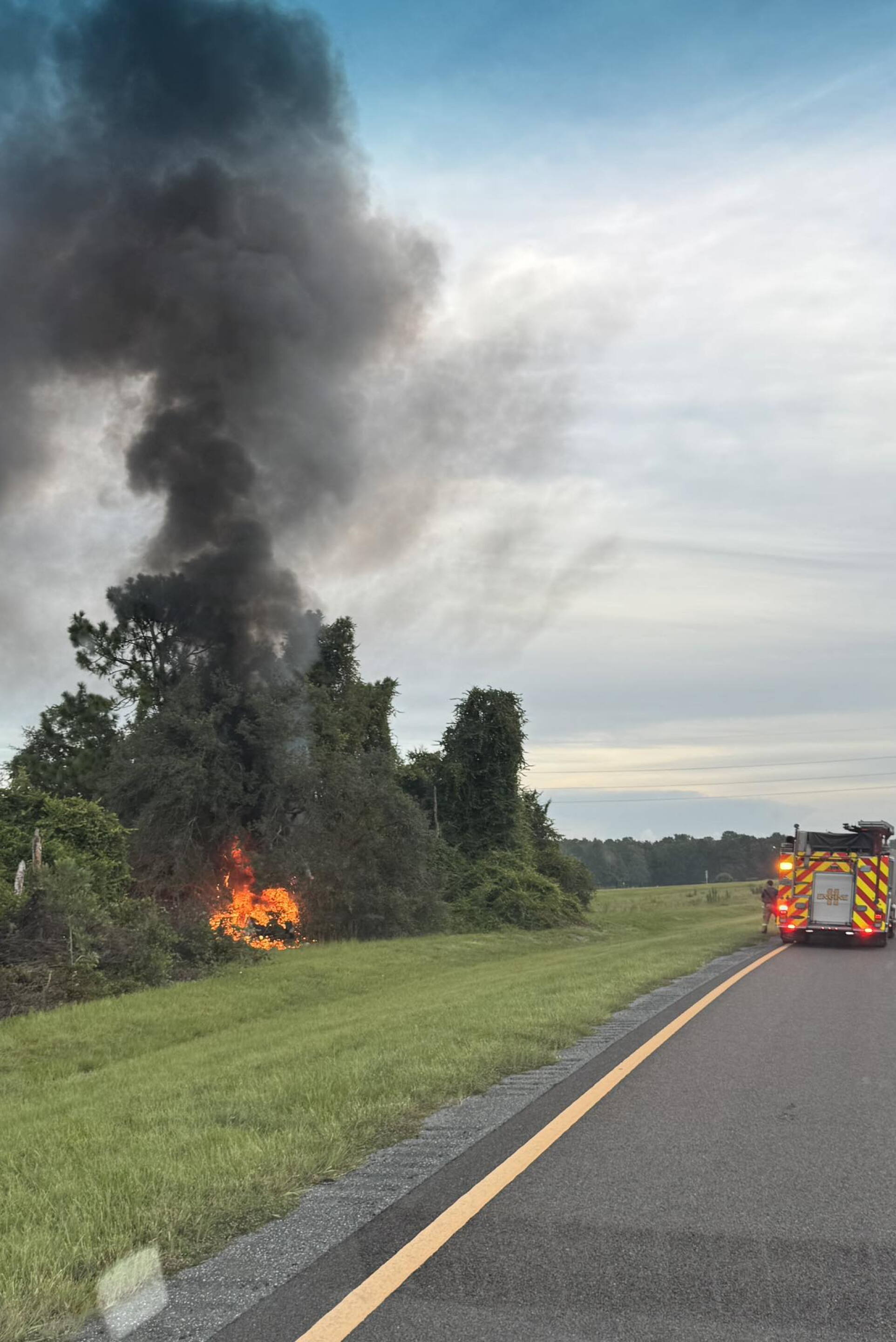 Fiery crash sends 4 people to the hospital