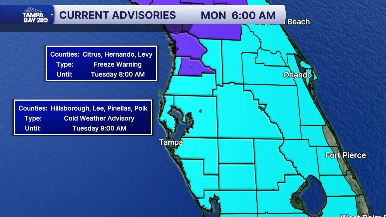 cold weather current advisories