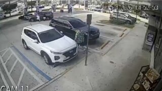 Surveillance from Marathon gas station 