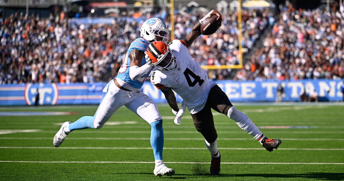 Browns beat the Titans 27-24