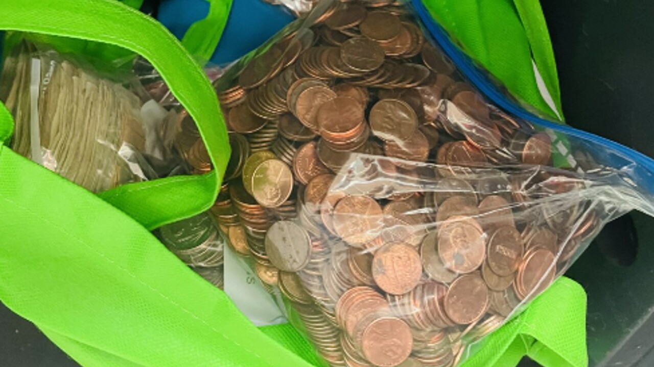 Pennies collected at Sandpiper Shores Elementary School for Hurricane Ian victims, Oct. 13, 2022.jpg