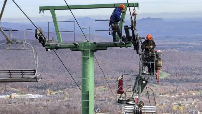 Workers do routine seasonal maintenance