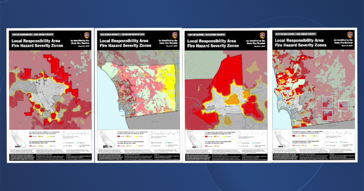 Cpuc Fire Risk Map Updated state maps show San Diego County's areas at 'very high' risk ...