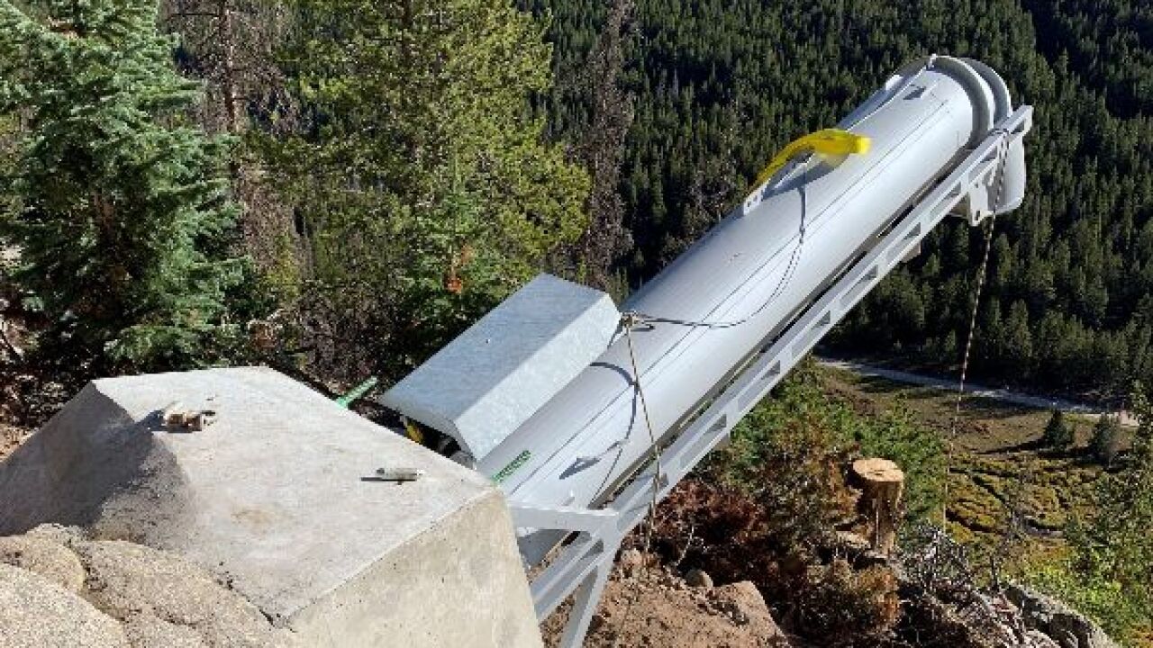 Gazex avalanche control unit used to mitigate snow slides on US Highway 50 Monarch Pass in Chaffee County.