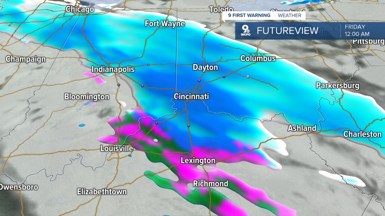 Friday morning snowfall