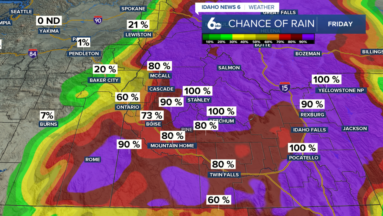 Chance of precipitation Friday