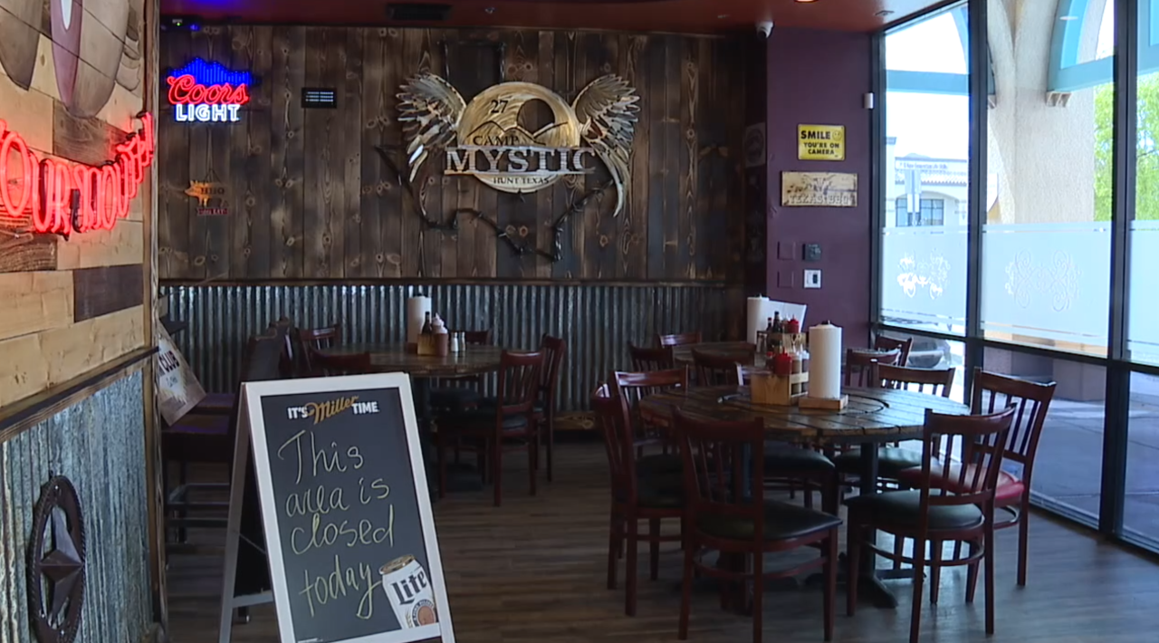 Custom Customs' Camp Mystic sign at Big B's Texas BBQ