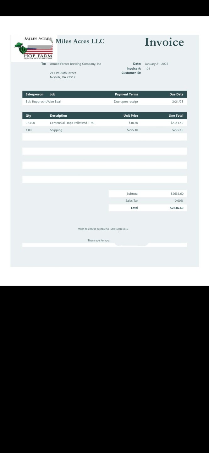 Matt Miles invoice 1